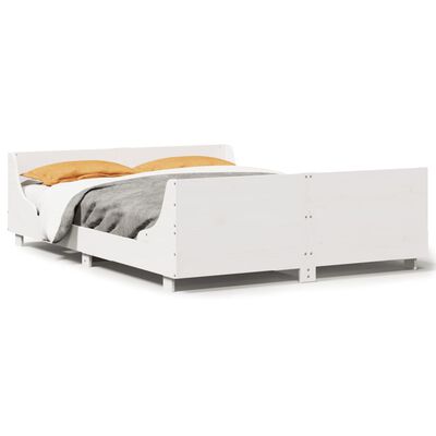 vidaXL Cadre de lit sans matelas blanc 120x200 cm bois de pin massif