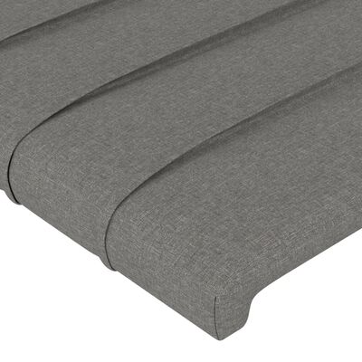 vidaXL Tête de lit avec oreilles Gris foncé 93x23x78/88 cm Tissu