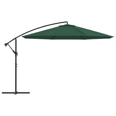 vidaXL Parasol de jardin en porte-à-faux 3,5 m vert