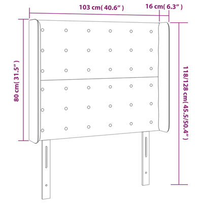 vidaXL Tête de lit à LED Noir 103x16x118/128 cm Similicuir