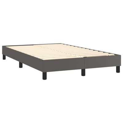 vidaXL Sommier à lattes de lit avec matelas Gris 120x200 cm Similicuir