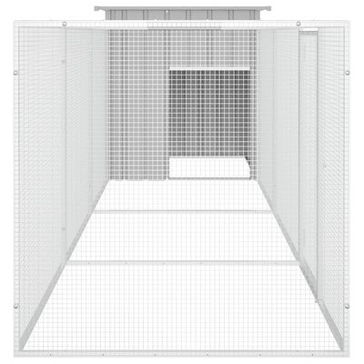 vidaXL Cage pour poules Gris 400x91x100 cm Acier galvanisé