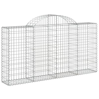 vidaXL Paniers à gabions arqués 40 pcs 200x30x100/120 cm Fer galvanisé