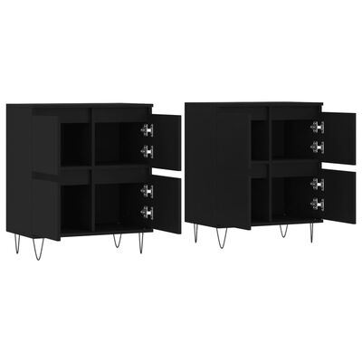 vidaXL Buffets 2 pcs noir bois d'ingénierie