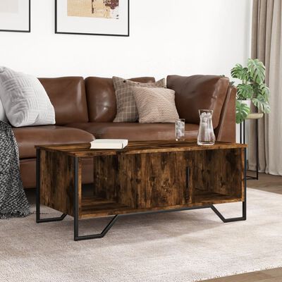 vidaXL Table basse chêne fumé 100x51x40 cm bois d'ingénierie