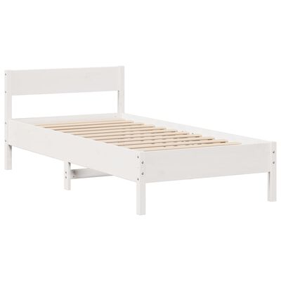 vidaXL Lit bibliothèque sans matelas blanc 100x200 cm bois pin massif