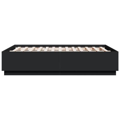 vidaXL Cadre de lit avec LED sans matelas noir 120x190 cm