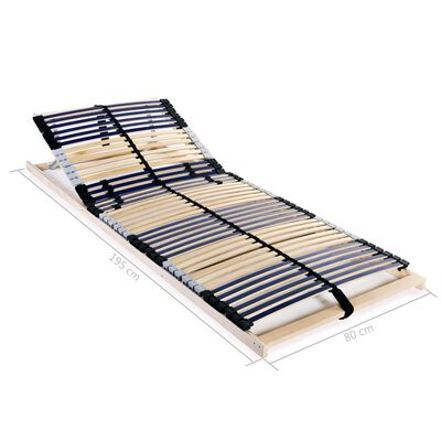 vidaXL Sommier à lattes sans matelas avec 42 lattes 7 zones 80x200 cm