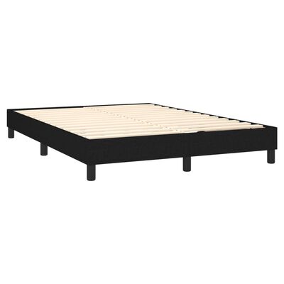 vidaXL Sommier à lattes de lit avec matelas Noir 140x190 cm Tissu