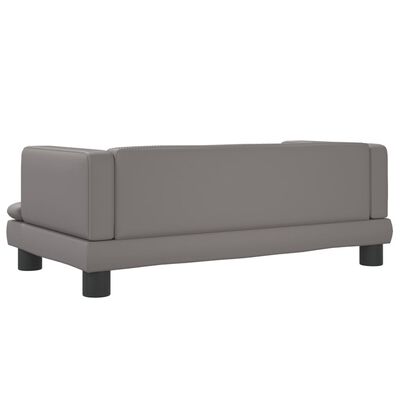 vidaXL Canapé pour enfants gris 80x45x30 cm similicuir