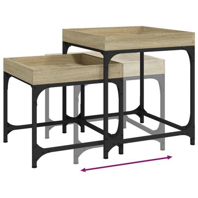 vidaXL Tables d'appoint 2 pcs Chêne sonoma Bois d'ingénierie