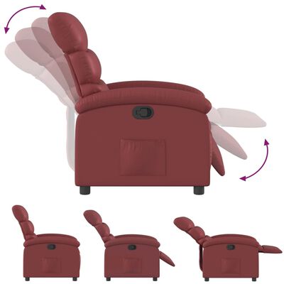 vidaXL Fauteuil inclinable Rouge bordeaux Similicuir