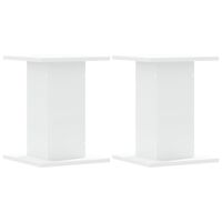 vidaXL Supports de haut-parleurs 2 pcs blanc bois d'ingénierie