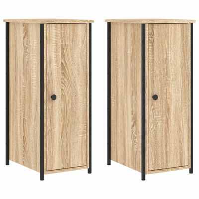 vidaXL Tables de chevet 2pcs chêne sonoma 32x42x80cm bois d'ingénierie