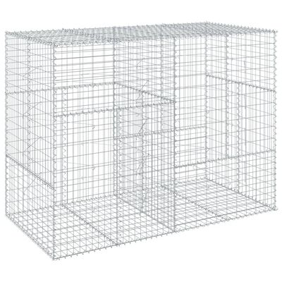 vidaXL Panier gabion avec couvercle 200x100x150 cm fer galvanisé