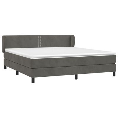 vidaXL Sommier à lattes de lit et matelas Gris foncé 180x200cm Velours