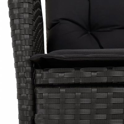 vidaXL Ensemble à manger de jardin 9pcs coussins noir résine tressée