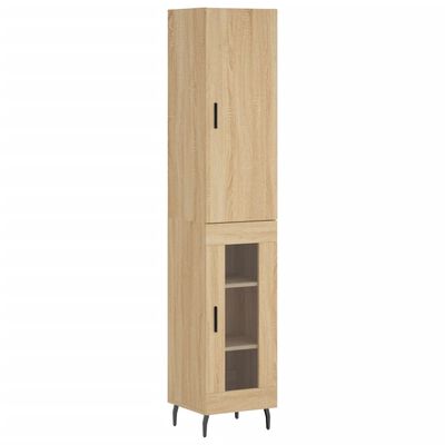 vidaXL Buffet haut Chêne sonoma 34,5x34x180 cm Bois d'ingénierie