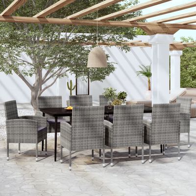 vidaXL Ensemble à manger de jardin 9 pcs Anthracite