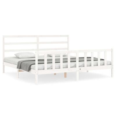 vidaXL Cadre de lit sans matelas blanc bois de pin massif