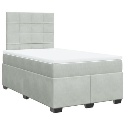 vidaXL Sommier à lattes de lit et matelas Gris clair 120x200cm Velours