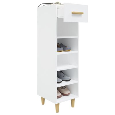 vidaXL Armoire à chaussure Blanc brillant 30x35x105 cm Bois ingénierie