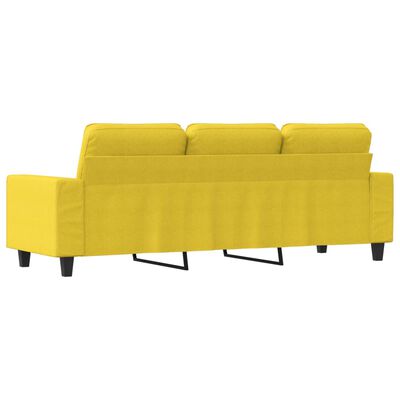 vidaXL Canapé à 3 places Jaune clair 180 cm Tissu