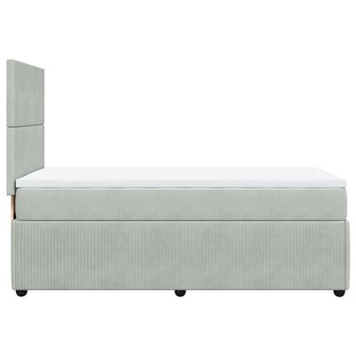 vidaXL Sommier à lattes de lit et matelas Gris clair 90x200 cm Velours