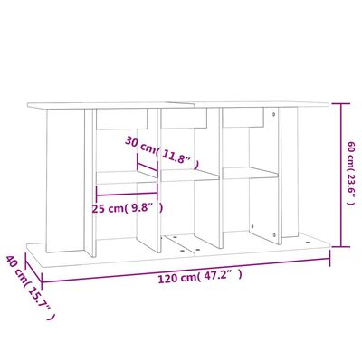 vidaXL Support pour aquarium blanc 120x40x60 cm bois d'ingénierie