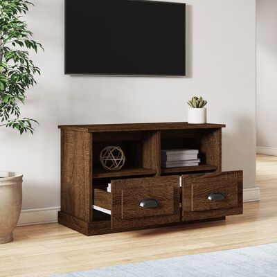 vidaXL Meuble TV chêne marron 80x35x50 cm bois d'ingénierie