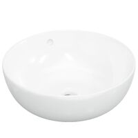 vidaXL Lavabo blanc 44x17 cm céramique rond