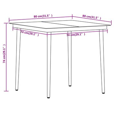 vidaXL Ensemble à manger de jardin 5 pcs Noir