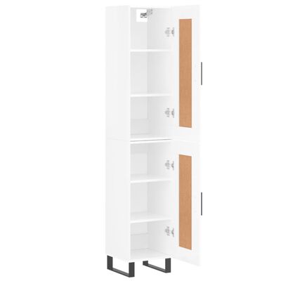 vidaXL Buffet haut Blanc brillant 34,5x34x180 cm Bois d'ingénierie