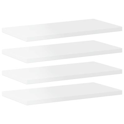 vidaXL Panneaux de bibliothèque 4 pcs blanc brillant bois d’ingénierie