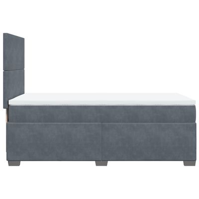 vidaXL Sommier à lattes de lit et matelas Gris foncé 90x190 cm Velours