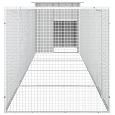 vidaXL Cage pour poules Gris 500x91x100 cm Acier galvanisé