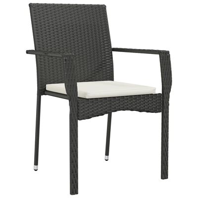 vidaXL Ensemble à manger jardin 9pcs et coussins noir résine tressée