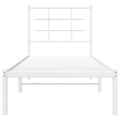 vidaXL Cadre de lit métal sans matelas avec tête de lit blanc 80x200cm