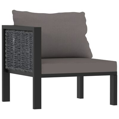 vidaXL Salon de jardin 9 pcs avec coussins Résine tressée Anthracite