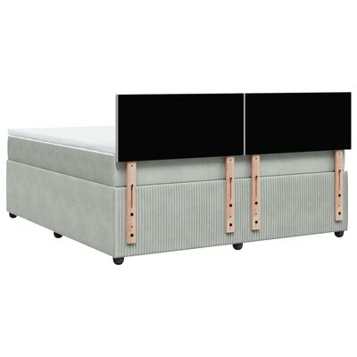 vidaXL Sommier à lattes de lit et matelas Gris clair 180x200cm Velours