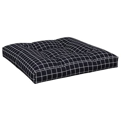 vidaXL Coussins de palette lot de 2 motif à carreaux noir tissu