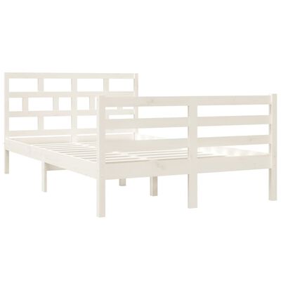 vidaXL Cadre de lit sans matelas blanc bois massif