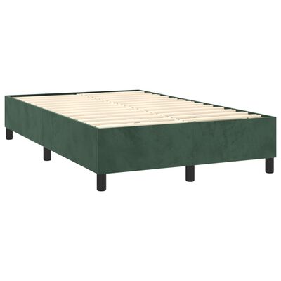 vidaXL Sommier à lattes de lit et matelas Vert foncé 140x190cm Velours