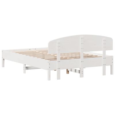 vidaXL Cadre de lit sans matelas blanc 140x200 cm bois de pin massif