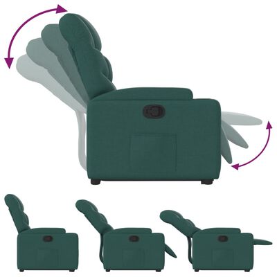 vidaXL Fauteuil inclinable vert foncé tissu