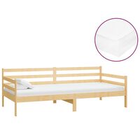 vidaXL Lit de repos avec matelas 90x200 cm Bois de pin massif