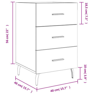 vidaXL Table de chevet chêne marron 40x40x66 cm bois d'ingénierie