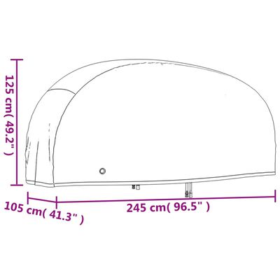 vidaXL Housse de motocyclette noir 245x105x125 cm oxford 210D