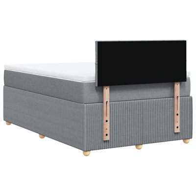 vidaXL Sommier à lattes de lit et matelas gris clair 120x190 cm tissu