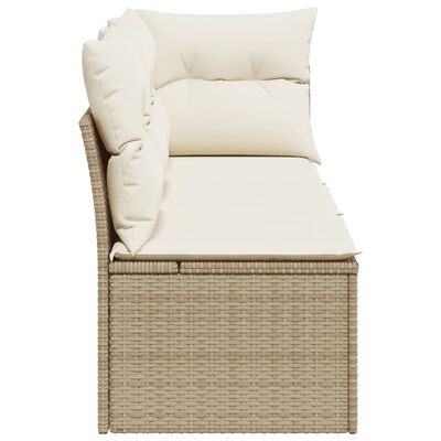 vidaXL Canapé de jardin avec coussins 3 places beige résine tressée